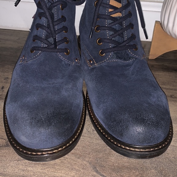 NWOT SHEFFIELD NAVY SUEDE WORK BOOT - Picture 3 of 11